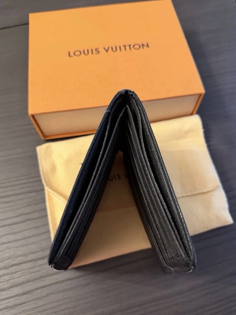 Louis Vuitton Black Damier Graphite Canvas Bi-Fold Wallet